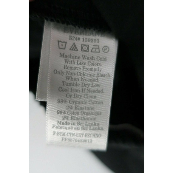 EVERLANE Black The Easy Chino Cotton Stretch 2 Pockets A Line Twill Skirt XL - Picture 6 of 7